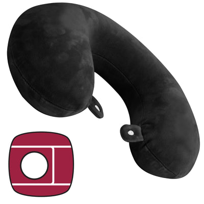 Maple Leaf Memory Foam Travel Pillow Black