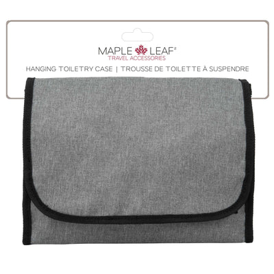 Maple Leaf Hanging Toiletry Case Grey