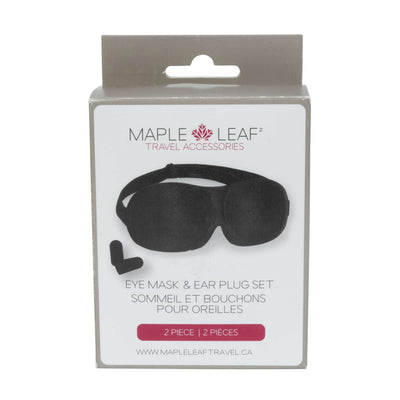 Maple Leaf Maple Leaf Eye Mask & Ear Plug Set Black