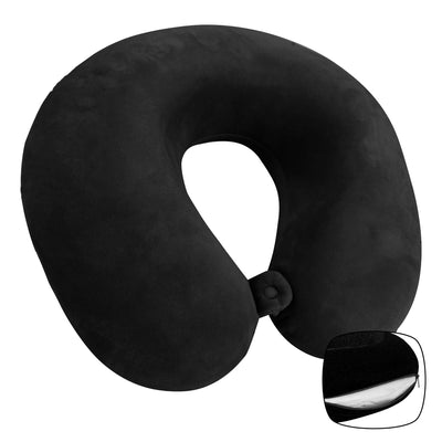 Maple Leaf Memory Foam Travel Pillow Black