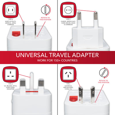 Adaptateur de voyage universel Maple Leaf International avec 4 ports de  chargement USB