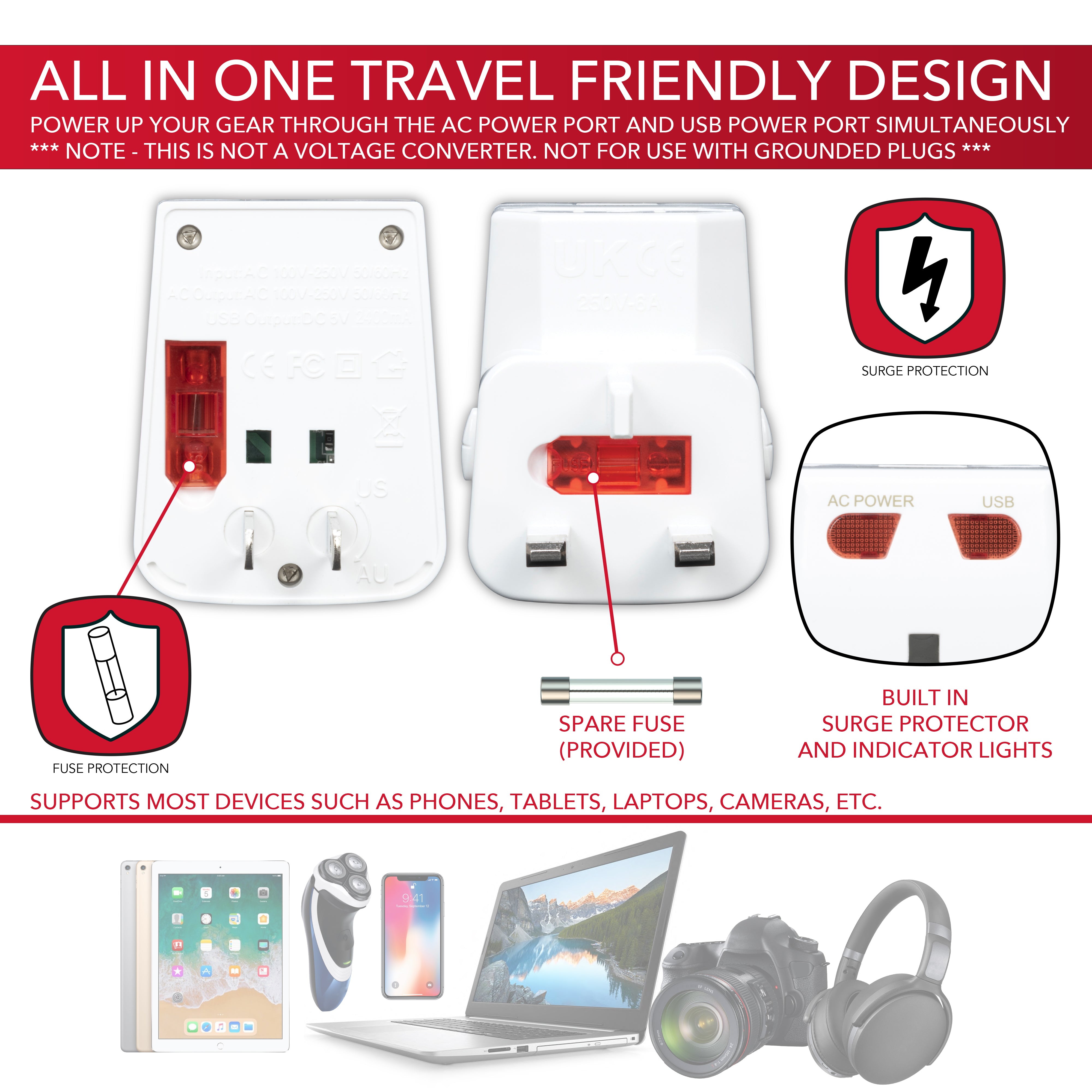 Maple Leaf World Wide Adapter Plug Maple Leaf Travel