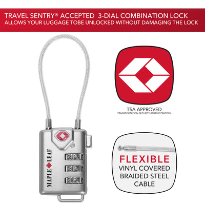 Easy Locking Flex Cable 3 Dial Combination Lock