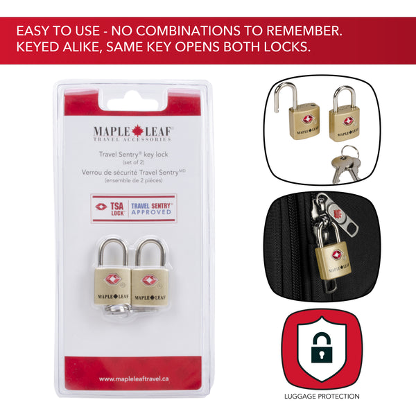 Maple Leaf Travel Sentry Key Locks (Set Of 2)