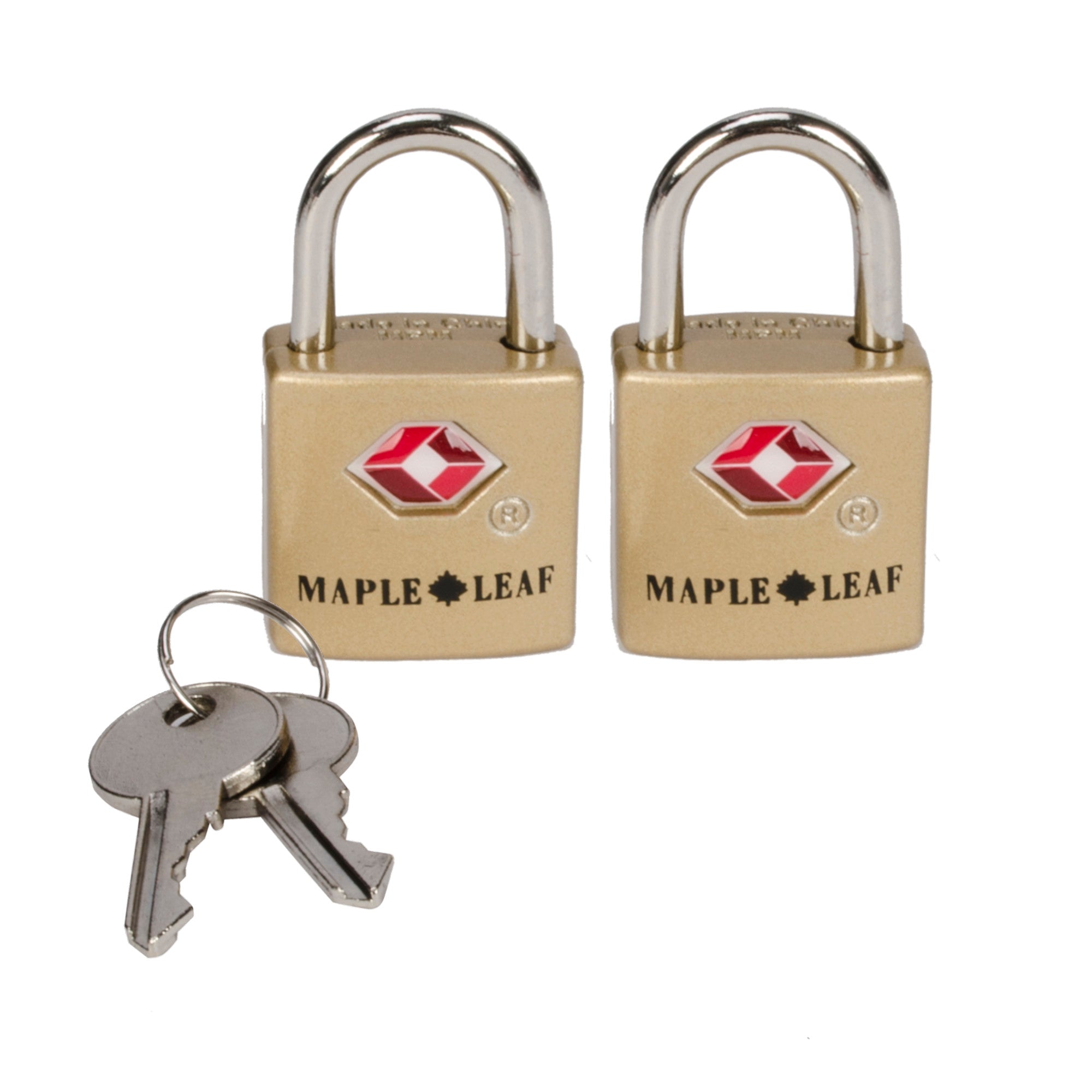 Maple Leaf Travel Sentry Key Locks (Set Of 2) Gold