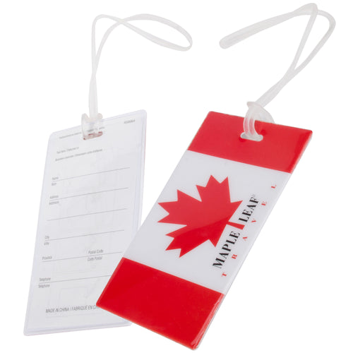 Maple Leaf Canadian Flag Luggage Id Tag Red / White